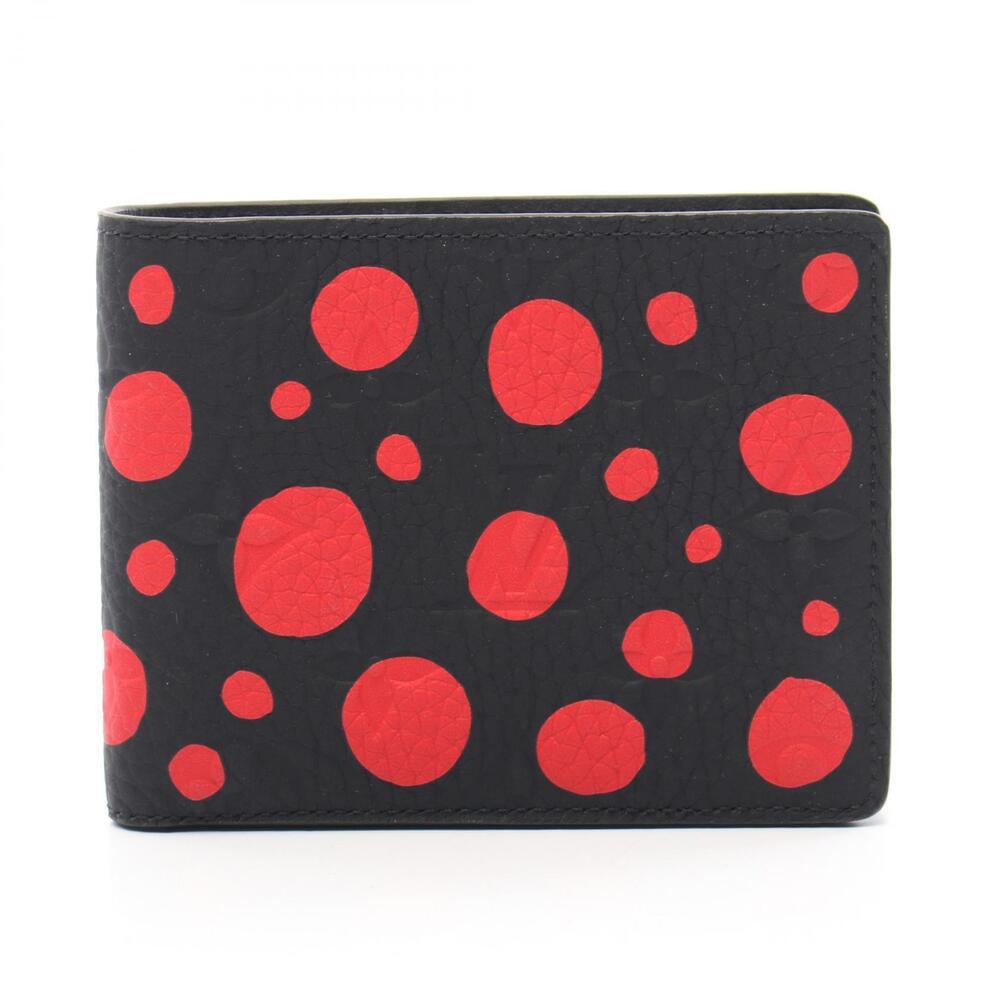 Louis Vuitton Yayoi Kusama Portefeuille Slender Bifold Wallet Leather Red Black